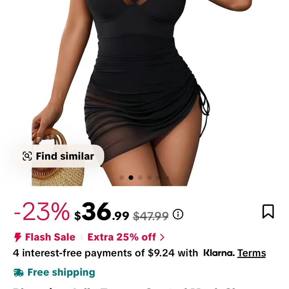 Elegant Black Swim Dress